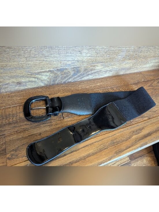 Lauren Ralph Lauren Black Patent Leather Waist Cincher Belt Sz S Fits S/M main image 5